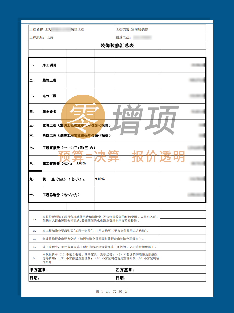 方案不漏项